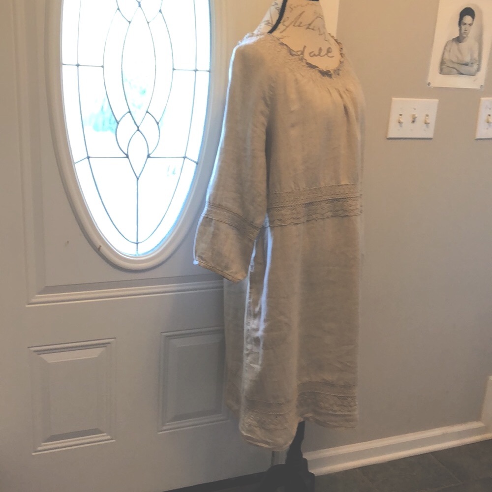 J Jill Love linen tan dress L